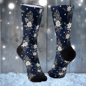 ネイビエレガントーブルーフローラ ソックス