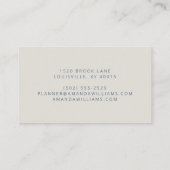 ネイビエレガントーブルーフローラ 名刺 (裏面)