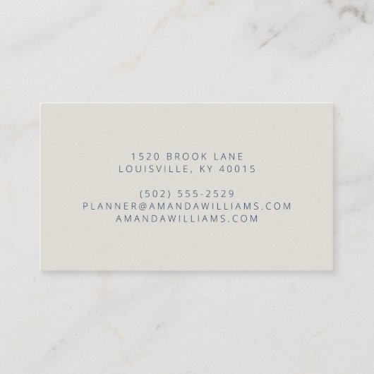 ネイビエレガントーブルーフローラ 名刺 (裏面)