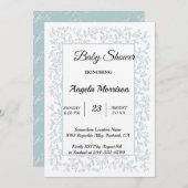 ネイビエレガントーブルーフローラ 招待状 (正面/裏面)