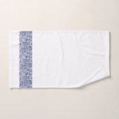 ネイビエレガントーブルーペイズリーストライプ バスタオルセット (ハンドタオル)