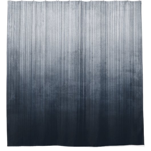 ネイビエレガントーブルーホワイトグレ素朴イ シャワーカーテン (正面)