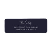 ネイビエレガントーブルーモダンミニマル差出人住所 ラベル (正面)