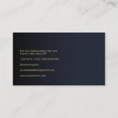 ネイビエレガントーブルーモダン金ゴールドラインプロフェッショナル 名刺 (裏面)