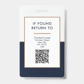 ネイビエレガントーブルー事業名タグ写真テンプレート バッジ (裏面)