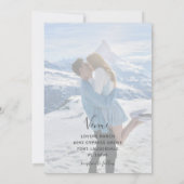 ネイビエレガントーブルー冬フローラ結婚ズ 招待状 (裏面)