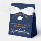 ネイビエレガントーブルー卒業カスタムパーティー フェイバーボックス (正面サイド)