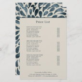 ネイビエレガントーブルー抽象芸術モダン価格表 (正面/裏面)