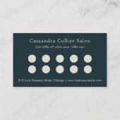 ネイビエレガントーブルー抽象芸術モダン ロイヤリティカード (裏面)