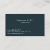 ネイビエレガントーブルー抽象芸術モダン 名刺 (裏面)