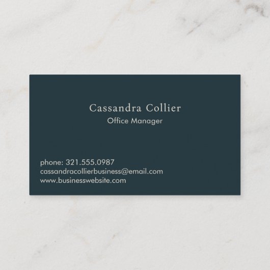 ネイビエレガントーブルー抽象芸術モダン 名刺 (裏面)