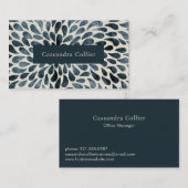 ネイビエレガントーブルー抽象芸術モダン 名刺 (正面/裏面)