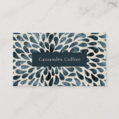 ネイビエレガントーブルー抽象芸術モダン 名刺 (正面)