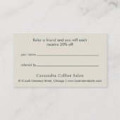 ネイビエレガントーブルー抽象芸術モダン 紹介カード (裏面)