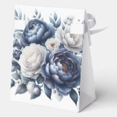 ネイビエレガントーブルー牡丹&ホワイトローズ結婚ズ フェイバーボックス (裏面)