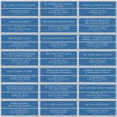 ネイビエレガントーブルー結婚のゲストアドレス シール (正面)