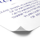 ネイビエレガントーブルー結婚のバケットリストアイディア記号 ポスター (角)