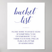 ネイビエレガントーブルー結婚のバケットリストアイディア記号 ポスター (正面)