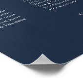 ネイビエレガントーブルー結婚の座席表 ポスター (角)