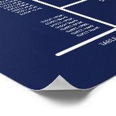 ネイビエレガントーブルー結婚の座席表 ポスター (角)