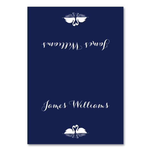 ネイビエレガントーブルー結婚の白鳥との座席表 テーブルナンバー (正面)