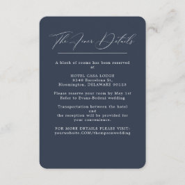 ネイビエレガントーブルー結婚の詳細 エンクロージャーカード