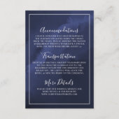 ネイビエレガントーブルー結婚の詳細 エンクロージャーカード (裏面)