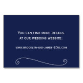 ネイビエレガントーブルー結婚ズ宿泊カード テーブルナンバー (裏面)