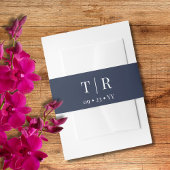 ネイビエレガントーブルー結婚ズ 招待状ベリーバンド