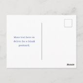 ネイビエレガントーブルー背景の金ゴールドスクリプト ポストカード (裏面)