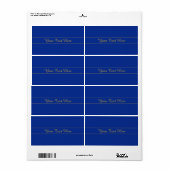 ネイビエレガントーブルー背景の金ゴールドスクリプト ラベル (フルシート)