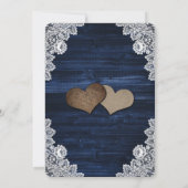 ネイビエレガントーブルー赤面フローラ結婚ズ 招待状 (裏面)