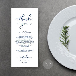 ネイビエレガントーブルー配置設定サンキューカード プログラム