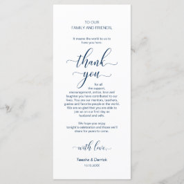 ネイビエレガントーブルー配置設定サンキューカード プログラム