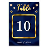 ネイビエレガントーブルー金ゴールドアイボリーベージュフローラズ結婚 テーブルナンバー (正面)