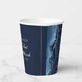 ネイビエレガントーブルー金ゴールドアゲートバルミツワーパーティー 紙コップ (右)