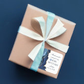 ネイビエレガントーブルー金ゴールドアゲートバー（ユダヤ教の）バル・ミツバーパーティー スクエアシール