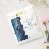 ネイビエレガントーブルー金ゴールドアゲートバー（ユダヤ教の）バル・ミツバーパーティー フェイバーバッグ (封をした状態)