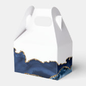 ネイビエレガントーブルー金ゴールドアゲートバー(ユダヤ教の)バル・ミツバーパーティー フェイバーボックス (裏面サイド)