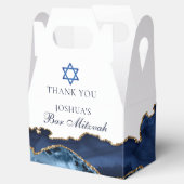 ネイビエレガントーブルー金ゴールドアゲートバー(ユダヤ教の)バル・ミツバーパーティー フェイバーボックス (オープン)