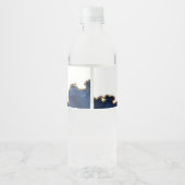 ネイビエレガントーブルー金ゴールドアゲートバー（ユダヤ教の）バル・ミツバーパーティー ペットボトルラベル (裏面)