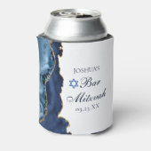 ネイビエレガントーブルー金ゴールドアゲートバー（ユダヤ教の）バル・ミツバーパーティー 缶クーラー (缶裏面)