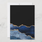 ネイビエレガントーブルー金ゴールドアゲートマーブルキンセアニラ 招待状 (裏面)