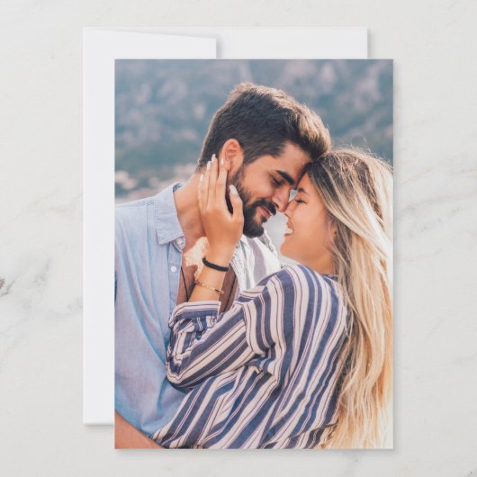 ネイビエレガントーブルー金ゴールドアゲート写真結婚の数 招待状 (裏面)