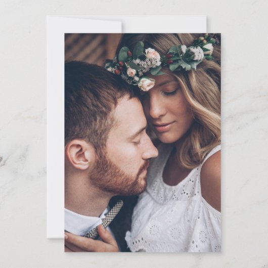 ネイビエレガントーブルー金ゴールドゲートGeodeフォト結婚ズ 招待状 (裏面)