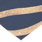 ネイビエレガントーブルー金ゴールドゼブラプリント ミディアムテーブルランナー (コーナー)