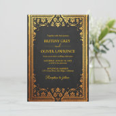 ネイビエレガントーブルー金ゴールドパペルピカド除草 招待状 (スタンド正面)