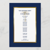 ネイビエレガントーブルー金ゴールドパームツリートロピカル結婚ズ プログラム (裏面)