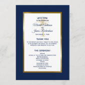 ネイビエレガントーブルー金ゴールドパームツリートロピカル結婚ズ プログラム (正面)