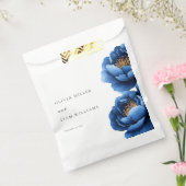 ネイビエレガントーブルー金ゴールドフローラ結婚ズ フェイバーバッグ (封をした状態)